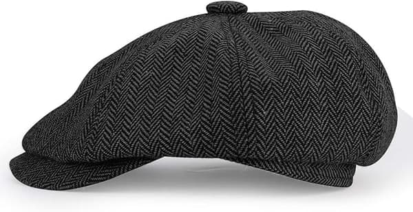 Baker Boy Hat 8 Panel Herringbone Tweed Gatsby Hat Ivy Irish