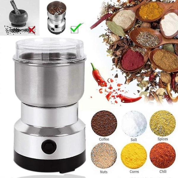 Elektrisk kaffekværn 150w 220v køkken korn bønner formaling kaffe hjem nødder multifunktionelle bønner maleskive maskine formaling f0e0 tingquan store
