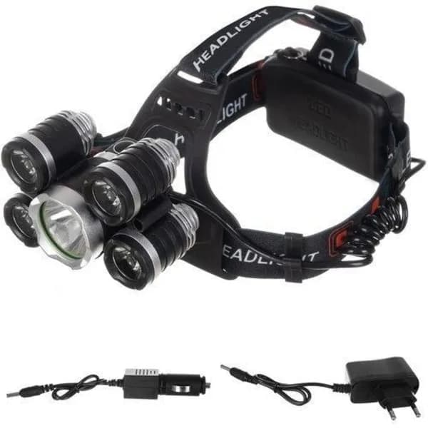 5LED Sterk Hodelykt T6 Oppladbar Hodelykt 3T6 Flylys