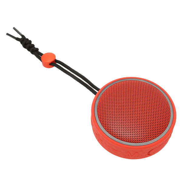 Bluetooth Brusehøjttaler IPX6 Vandtæt Stereo Understøttelse Hukommelseskort Mini Trådløs højttaler med LED Lys Lanyard Rød