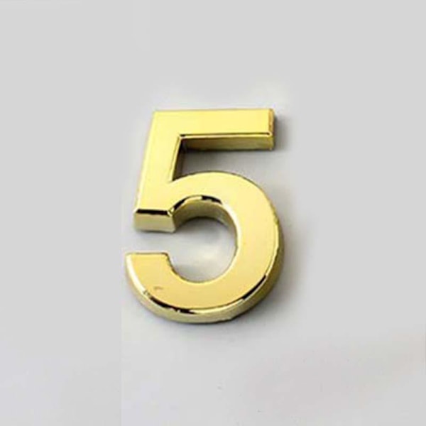 5CM 0-9 Numerointilevyt Numero Tarrat Ovi Osoite Hotelli Talo Moderni Numero Matches the image Gold/5