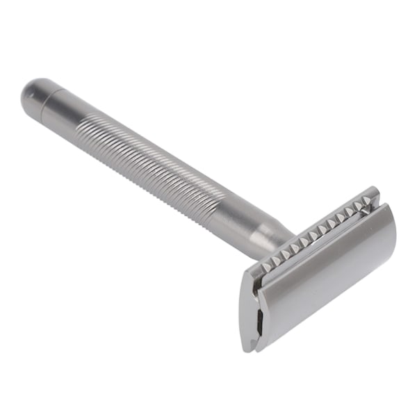 Double Edge Safety Razor Men Home Salon Kannettava sinkkiseos messinkikahva parranajokone Syntymäpäivälahja hopea