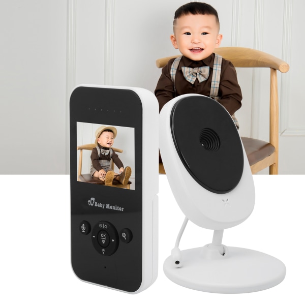 2,4 tommer trådløs digital video babyalarm temperaturovervågning spædbørns sikkerhedskamera 100-240VUS stik