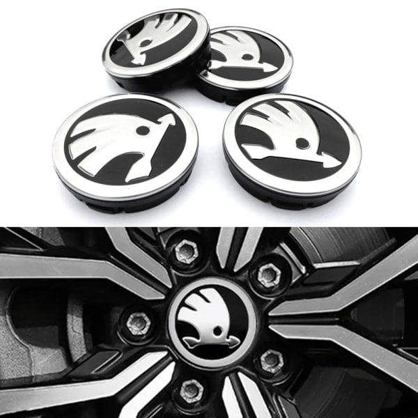 4 kpl - Skoda Keskikupit / Navan suojukset - Auto 56 mm