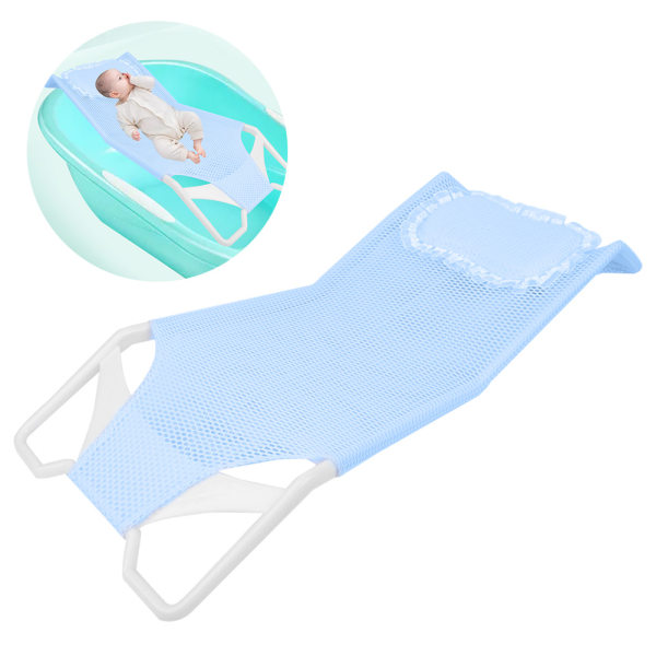 Nyfødt Baby Badekar Net Sæde AntiSlip Sikkerhedsstøtte Spædbørn Bad Brusebad Mesh Seng (blå)