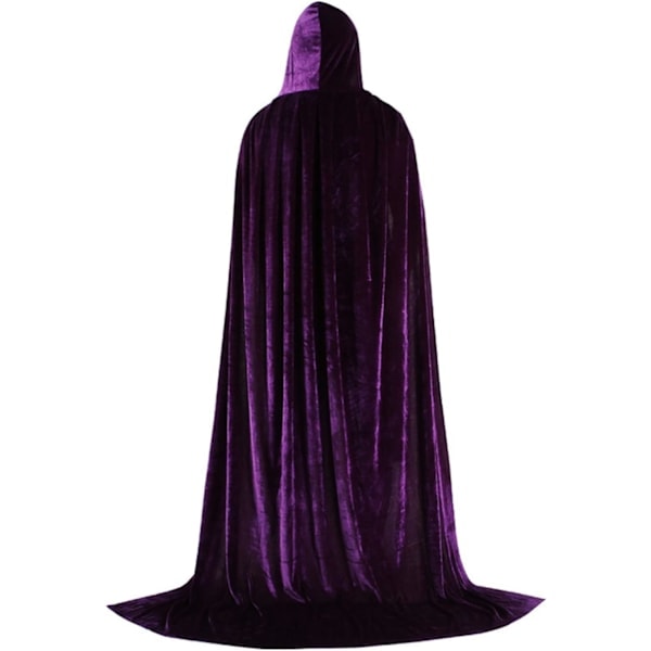 1 Voksen Hoved Kappe, Cosplay Kostume Fløjl Kappe, Kappe Hexe Troldmand Cloa Lilla Stor (120-140cm) Purple Large(120-140cm)