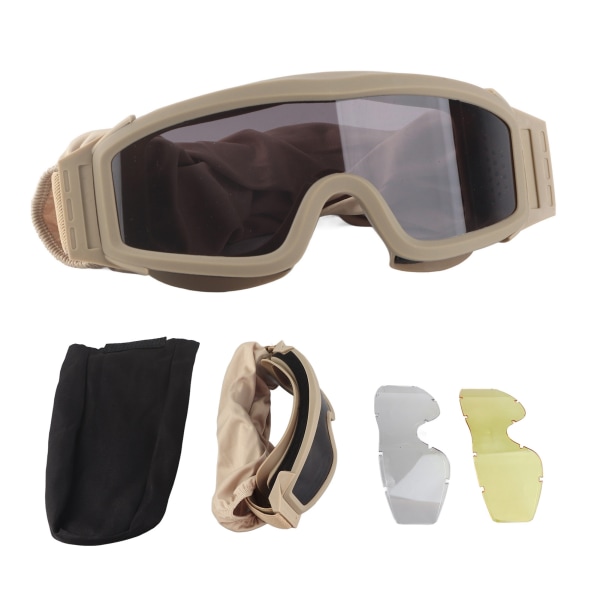 Desert Locust Goggles Desert Locust-briller Vindtette, sandtette utendørsbriller med 2-linse Khaki