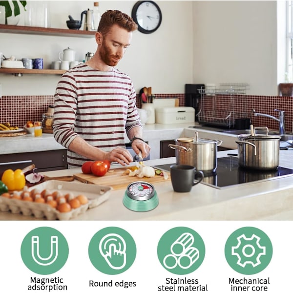 Køkken Timer, Køkken Timer Påmindelse Håndter Køkken Timer Påmindelse Håndter Tidshåndtering Værktøj til Køkken Magnetisk Visuel Køkken Timer til Hjem, S