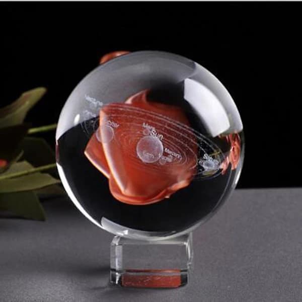 Kristallkula Glasboll Mode Lasergraverad 6cm Hantverkspresent