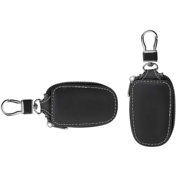 Veske, Smart Nyckelhållare Skydd PU Läder Bilnyckelväska Bilnyckelring Mynthållare Auto Remote Keyring Plånbok (svart)