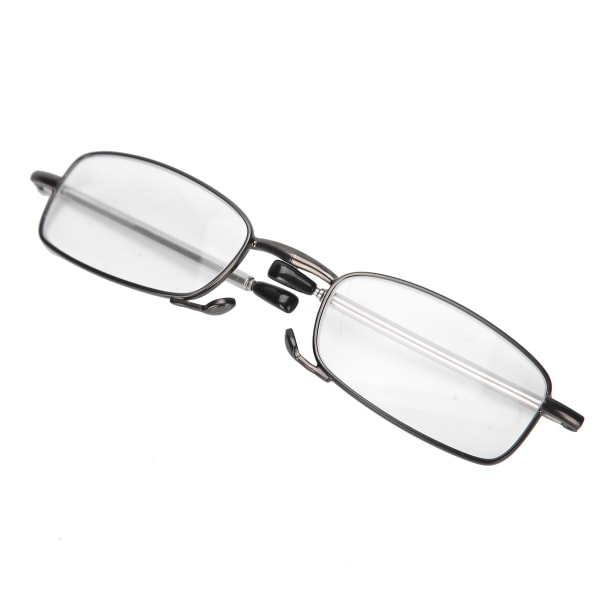 Sammenleggbare briller Unisex menn kvinner rustfritt stål eldre anti-skli lesebriller (+300 grå)