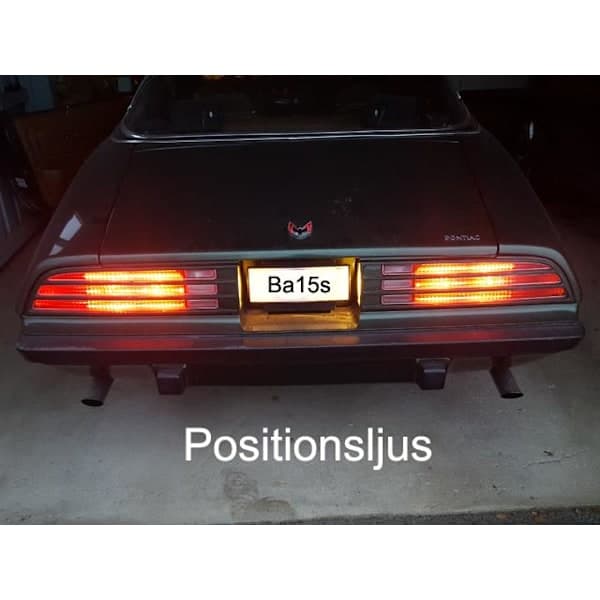 Ba15s r5w r10w 1156 LED-lampor 6000K 2-pack Silvergrå