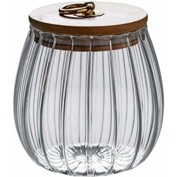 750 ml transparent glasburk med lufttätt lock i akaciaträ för kaffe, te, kryddor, socker, kakor, nötter--.pa