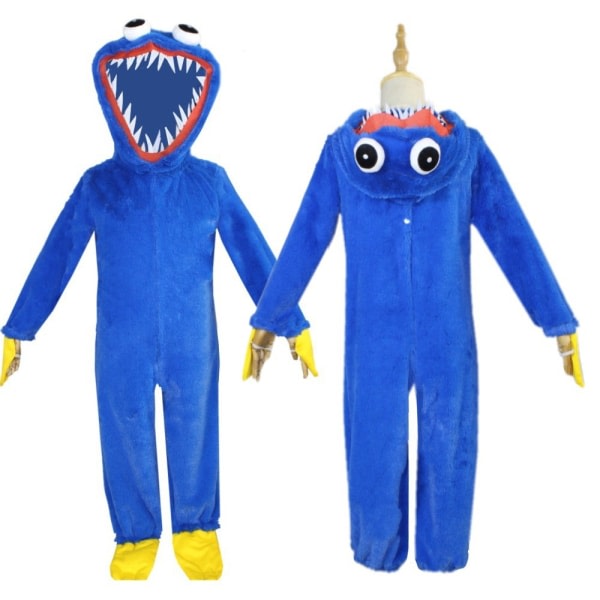 Poppy Playtime Huggy Wuggy Cosplay kostym Barn Halloween kostym komplet sæt S