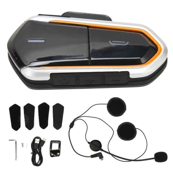 Motorsykkel Bluetooth-hodesett Støyreduserende stereo IP54 vanntett trådløs Bluetooth 5.0 hjelmhodetelefon for motorsykkel