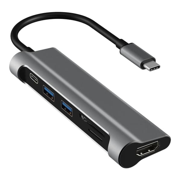 SERO 2xUSB3.0, SD+TF-korttipaikka, Type-C - HDMI, PD—pa