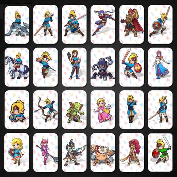24st Mini NFC Tag Game Cards för Amiibo Nintendo Switch /Switc 24 Pattern Zelda Mini Cards