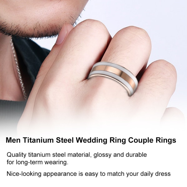 Enkla män titan stål vigselringar mode par älskare ringar (Men11 #)