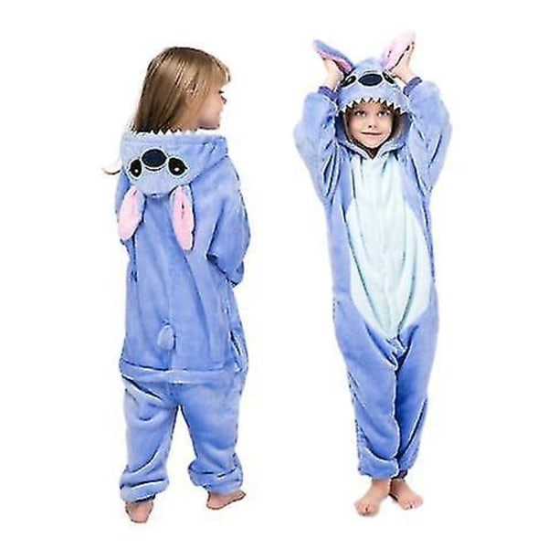 Barn Vinter Stitch Pyjamas Sovkläder Unicorn Onesies Drenge Piger Fleece Tæppe Sovende Baby Kostume 130CM