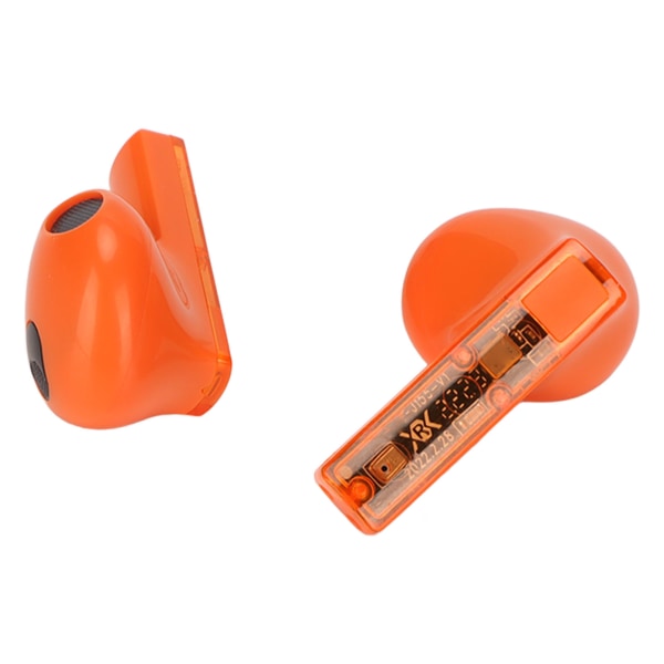 Trådløse Bluetooth-ørepropper Gjennomskinnelig kroppsdesign Lav latens 2-veis overføring Spill Sports-ørepropper for utendørs oransje