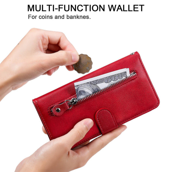 Etui for Samsung Galaxy S20 5g Deksel Lommebok Etui Magnetisk Lukking Kortlommer Myk Tpu Premium Pu Lær Magnetisk Klaff - Rød Red A