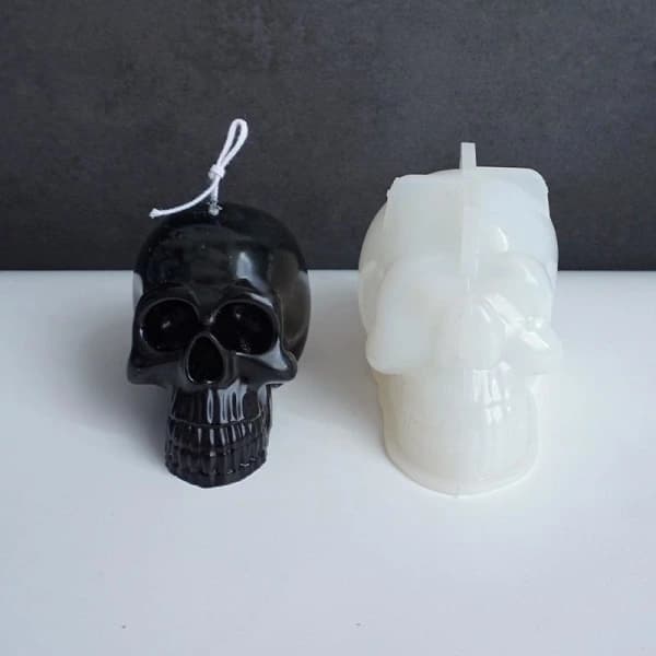 Lysforme lys stearinlys DIY støbeforme i silikoneform kranium