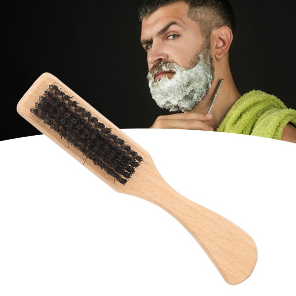 2 stk Herre skjeggbørste Lett bærbar imitert villsvinbørste med håndtak for hjemmefrisør