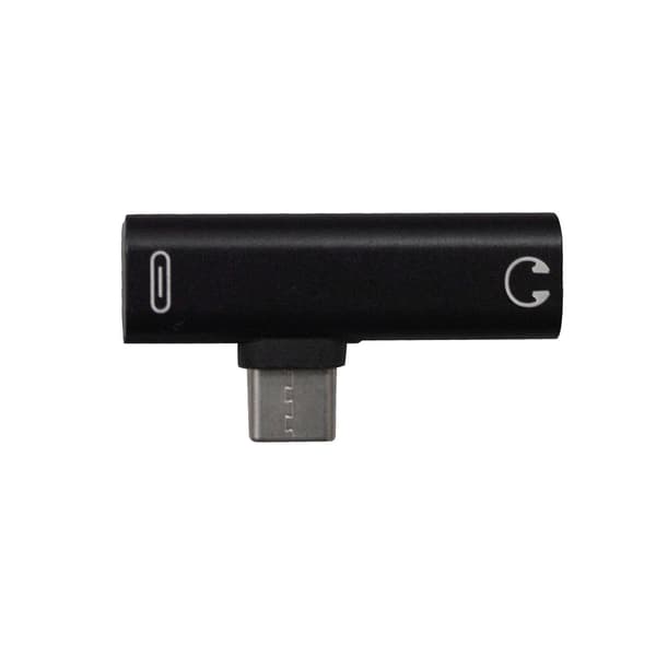 USB-C Splitter med 3,5 mm stik - Sort