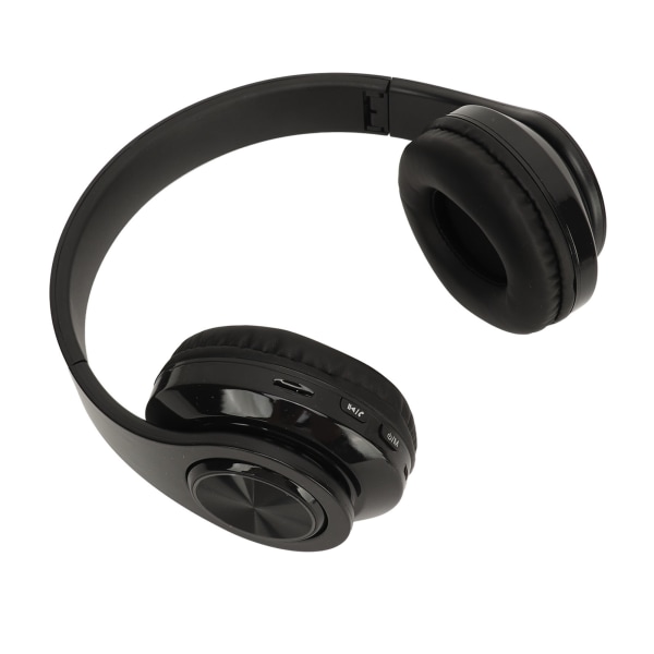 Bluetooth hörlurar Multifunktionella HiFi Stereo RGB Color Gradient Light Plug in Card Vikbart trådlöst headset Svart
