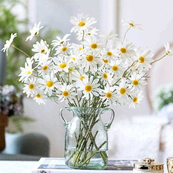 10-pakning konstgjorda blommor, Silk Daisy, konstgjord Gerbera