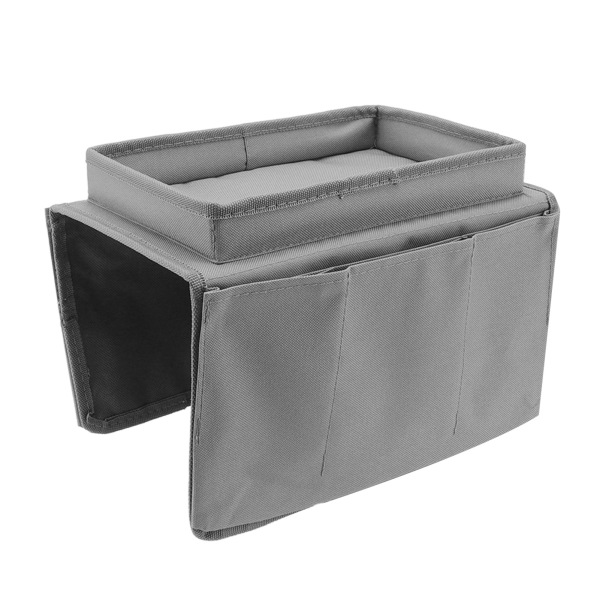 Sofabakke Foldearm Opbevaringsholder Bord 600D Oxford stof sidelommer til sofa grå