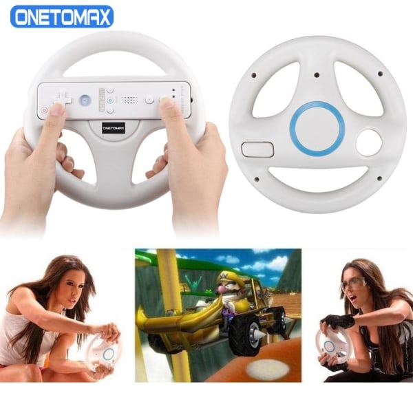 Ratt for Nintendo Wii for Racing Game Ergonomlc Kart hvit 1stk