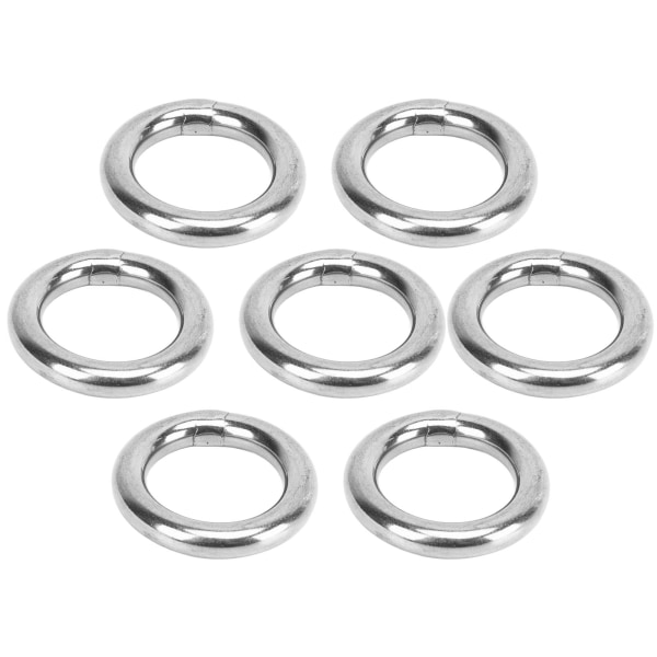 7 stk Metall O-ring Vanntett Rustfast 304 Rustfritt stål Sterkt bærende Sømløs sveiset rund O-ring 8x30mm