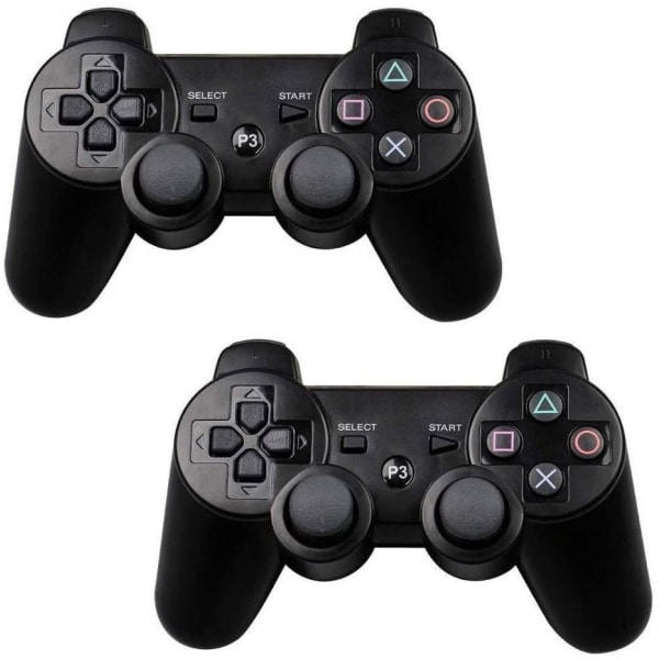 2 kpl PS3 Langattomia Ohjaimia Musta