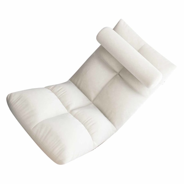 Gulvstol med ryggstøtte Sammenleggbar sofa Stol Soveseng Sofa Recliner Gulv Spillestol Meditasjonsstol for voksne Hvit