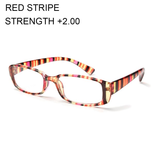 Lesebriller Presbyopiske briller Retro Arc RØD STRIPE +200 rød stripe red stripe