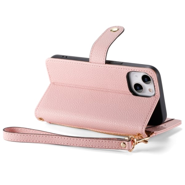 Love Zipper Lanyard telefoncover Pink til iPhone 13