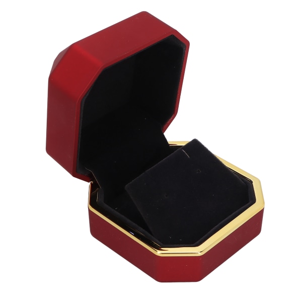 Ring gaveeske Elegant beskyttende liten smykkeoppbevaringsmonter med lys for forslag bryllup Rød