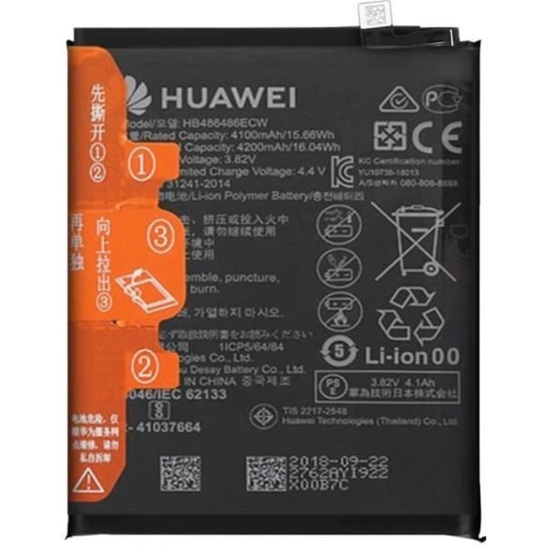 Huawei P30 Pro / Mate 20 Pro Akun 4200mAh Alkuperäinen HB486486ECW Musta