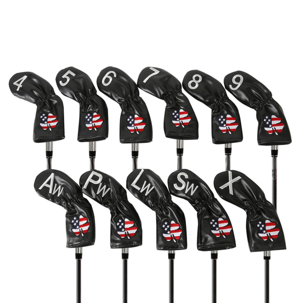 11 stk Golf Putter Covers Sett Golf Club Headcovers Protector Brodert med nummer