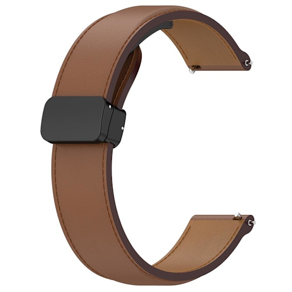 20mm Lær Foldbart Spenne Klokkearmbånd for Samsung Galaxy Watch6 40mm 44mm/Watch6 Classic 43mm 47mm