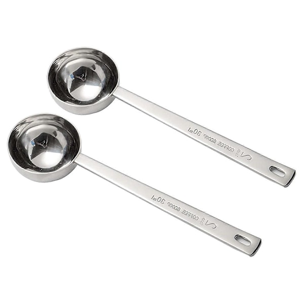 Kaffemåleske i rustfrit stål, 2 spiseskefulde måleske, 30 ml metal langskaftet sp.pa