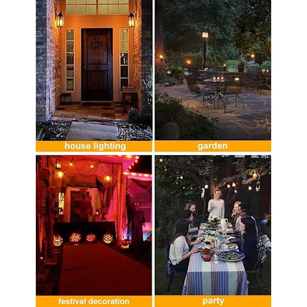 Paris_2 kpl LED-liekkilamput 5W simuloitu liekkiefekti Halloween-koristelamput (E27 keltainen liekki)