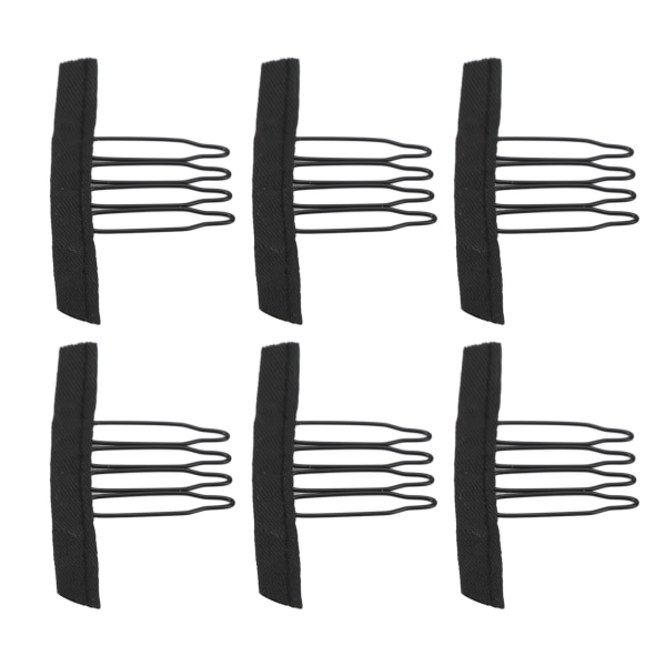 100 st perukkamklämmor cirkulär bågdesign 4 tänder perukkammar i rostfritt stål för hårförlängningar