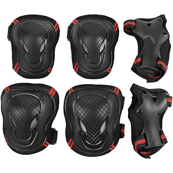 Inline Skyddsset 6st Sportskydd Armbågsskydd Knäskydd Handledsskydd