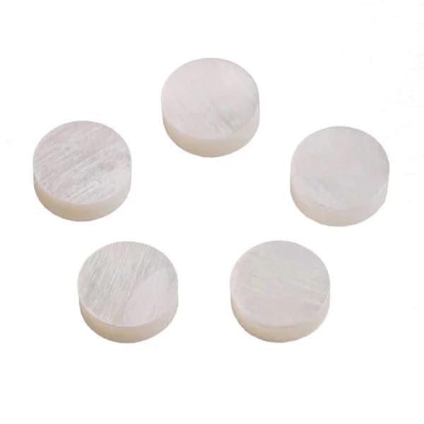 Vita pärlemorpunkter för bandinlägg 6mm för gitarrgreppbräda (20-pack) vit