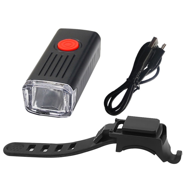 Ultraljusande USB uppladdningsbar cykelstrålkastare Vattentät Cykelfrontstrålkastare för Road Mountain Cycling Night Riding Svart