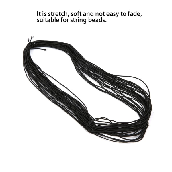 1,2 mm 15 m elastisk strekksnor innpakket perler strengtråd for gjør-det-selv-smykker (svart)