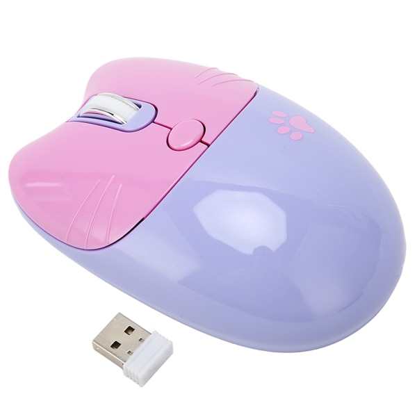 Trådlös mus BT5.1 eller 2,4 GHz Silent Click Justerbar DPI Auto Sleep Office Mouse for Girl Working Family School Cafe Lila