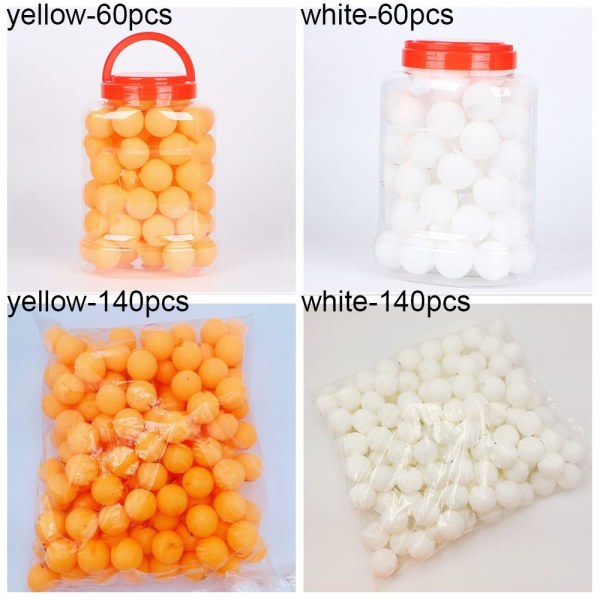 60/140PCS Bordtennisbolde 3 Stjerner Ping-pong bold GUL gul 140stk-140stk yellow 140pcs-140pcs